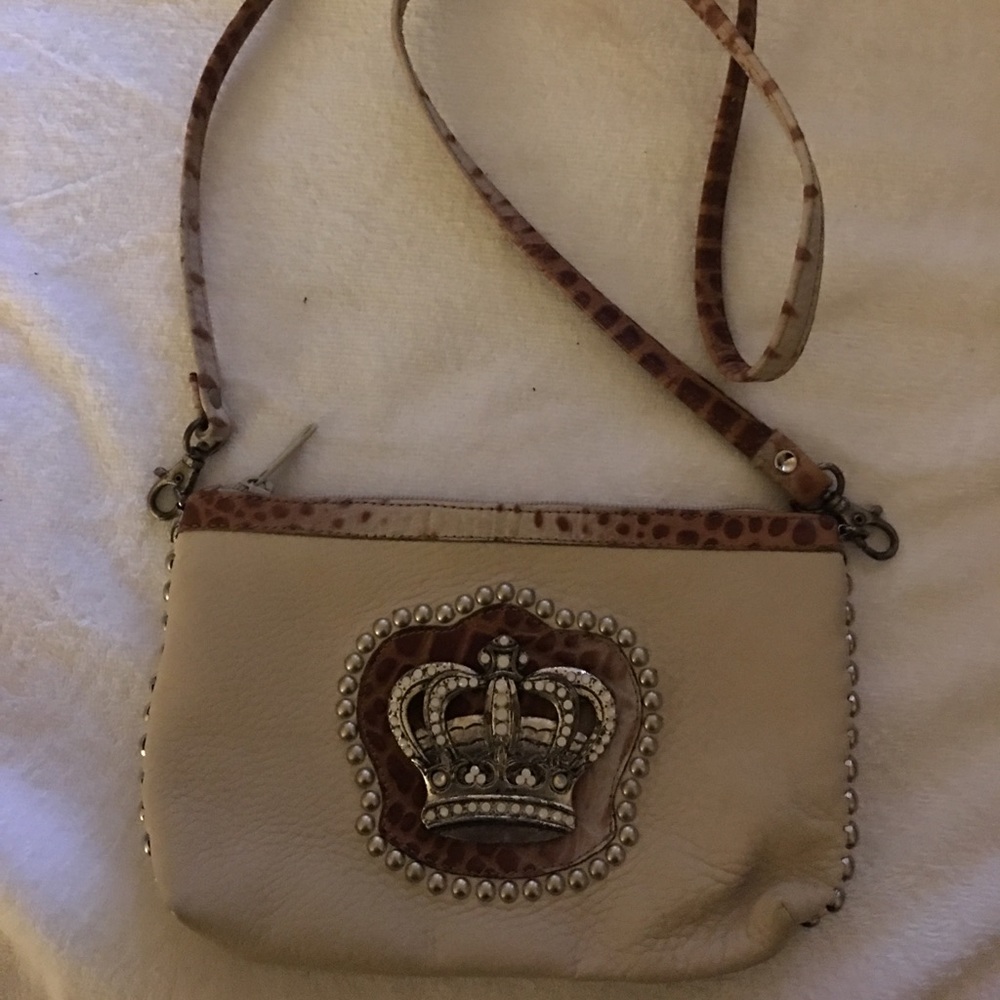 All leather Crowned crossbody